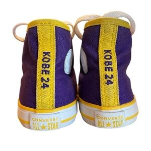 Converse, purple and Gold LA Lakers Kobe 24 fan youth high tops size 8